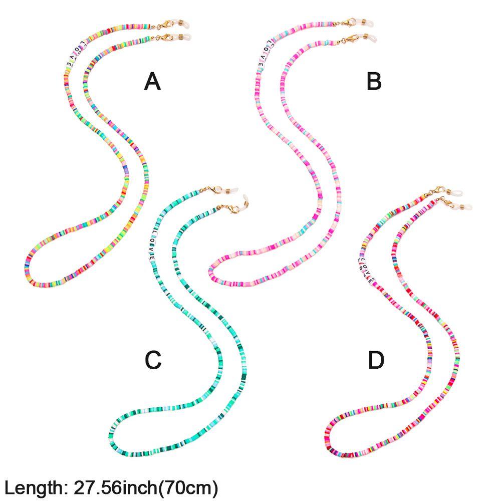 Женский Девочки Мягкая Полимерная Глина Нескользящая Цепочка для Очков Шнурок для Очков Шейный Ремешок Шнур Веревка для Солнцезащитных Очков