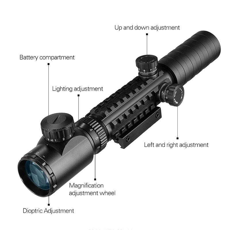 VOMZ 3-9x32 EG Hunting Scope Red/Green Dot Illuminated Sight Tactical Scope with 22mm for Hunting