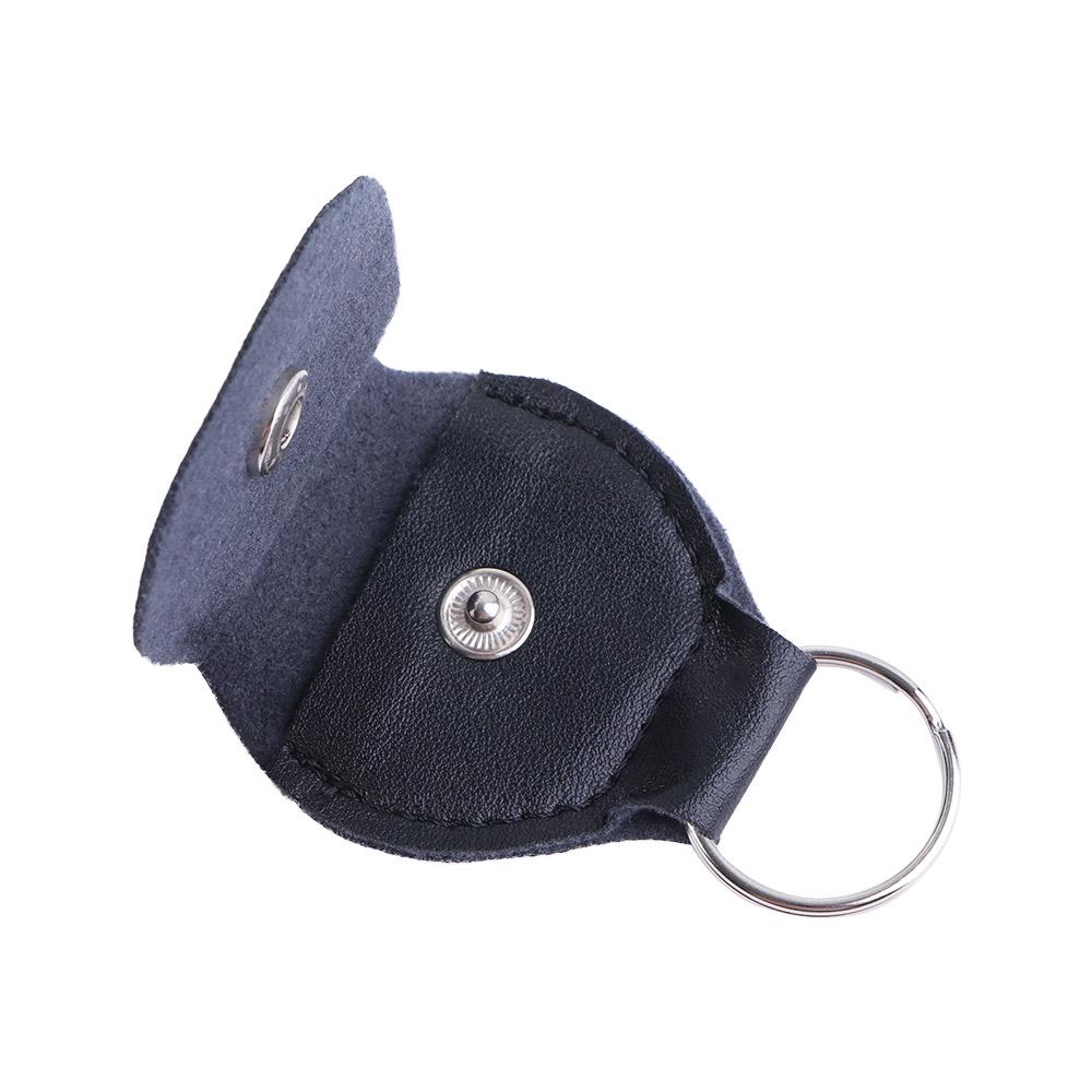 New Buttons Chain Hang Leather Plectrums Case Buckle Bag Holder Key Picks