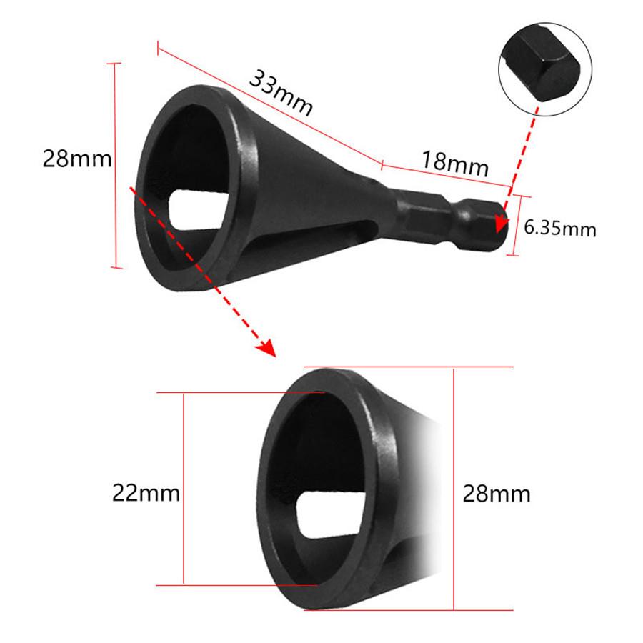 Инструмент для снятия заусенцев с внешних кромок с черным шестигранным хвостовиком, удаляет заусенцы, инструменты для ремонта