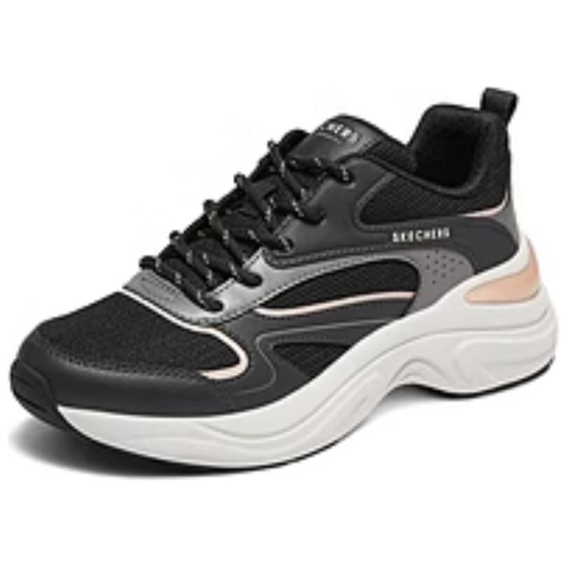 Skechers Уличный ретро-тренд Поддержка Отскок Низкие кроссовки для бега Женские кроссовки Черный Розовый 177565-BKPK