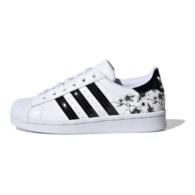 Оригинальные Superstar Floral Удобная повседневная носка Прочные низкие детские кеды для скейтбординга Детские кроссовки Белые FW0777