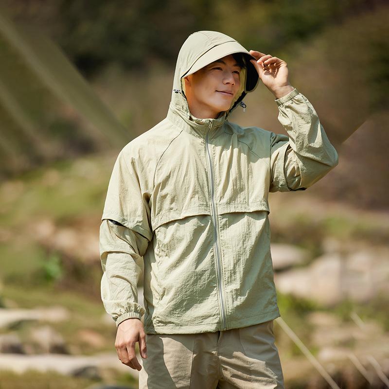 Outdoor Mountain Men and Women Alike Detachable Sleeve UPF50+ UV Protection Couple Thin Sun-protective Clothing