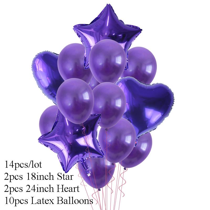 14/20 шт. Мульти конфетти Сердце Звезда Фольгированные шары Baby Shower С Днем Рождения Вечеринка Гелиевые шары Свадебные Годовщины Декор Globos