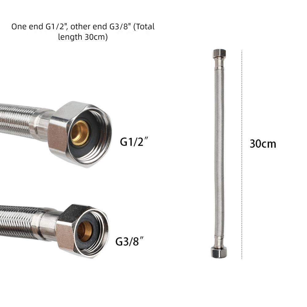 30/40см Гофрированный Водяной Шланг Взрывозащищенный Большой Поток Шланг Подвода Горячей и Холодной Воды Нержавеющая Сталь