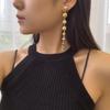 European & American Hip-Hop Punk Geometric Round Bead Long Earrings - Trendy Retro Style for Women