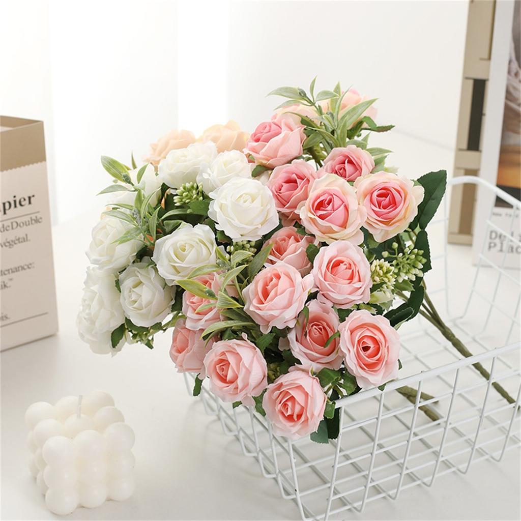 Букет роз, имитация растений, цветы в руках, украшение дома, годовщина свадьбы, искусственный цветок