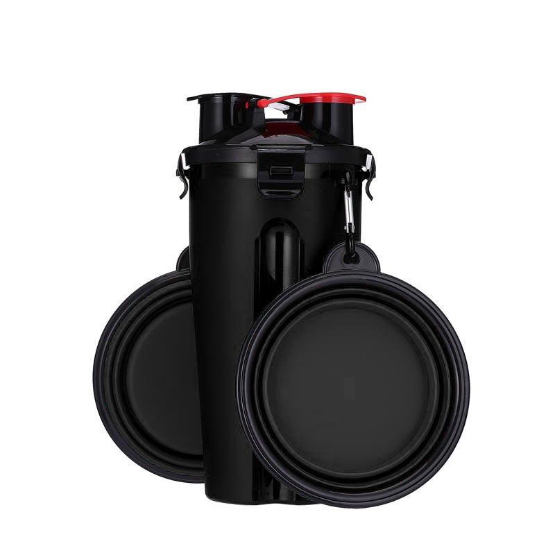 Наборы для кормления домашних животных Портативные 2 в 1 Бутылка для воды для домашних животных с контейнером для еды Собака 2 шт. Складные миски для кормления На открытом воздухе Прогулки D0018A