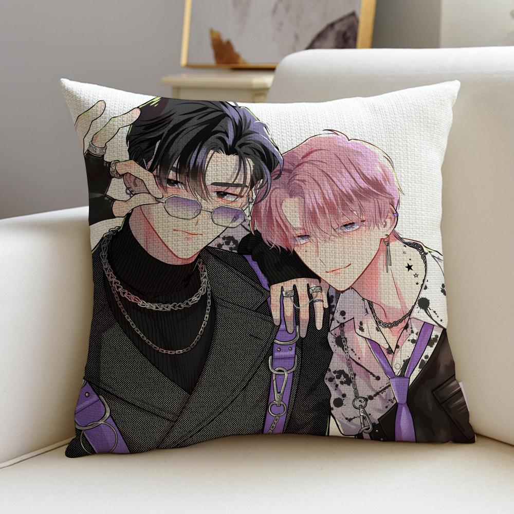 Romantic TTamons BSideS Cushion Cover Breathable and skinfriendly linen pillowcase square removable and washable cushion