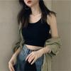 Sexy Tank Top Black Halter Crop Tops Women Summer Camis Backless Camisole Fashion Casual Tube Female Sleeveless Cropped Vest EMA