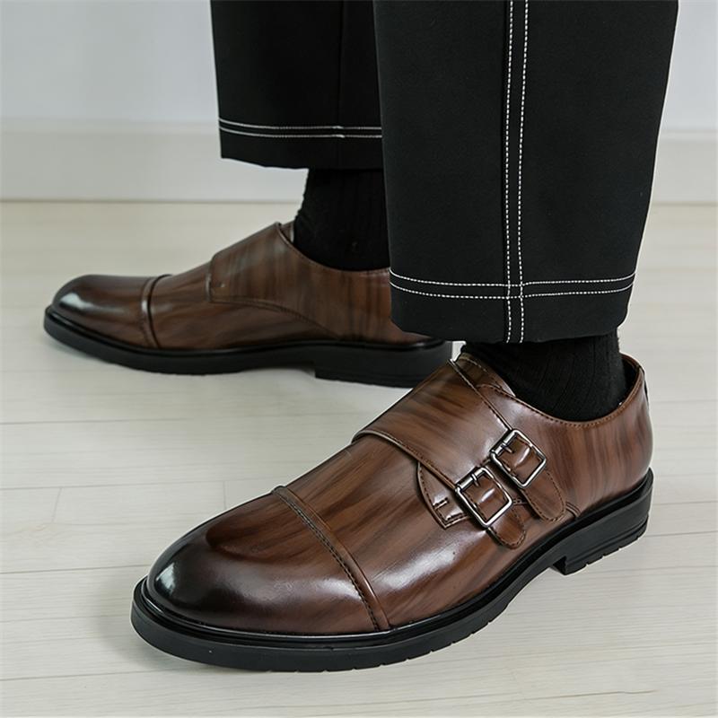 Британские Мужские Лоферы Monk Strap Черные Коричневые Лакированные Туфли Дизайнерские Формальные Свадебные Туфли Обувь для Выпускного