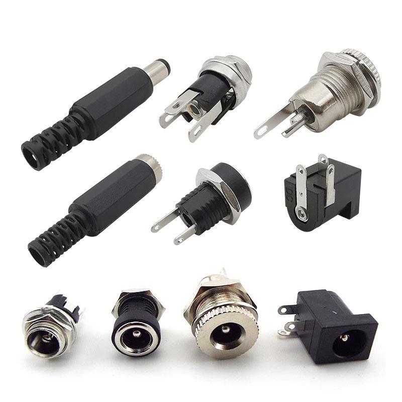 10 шт. DC 025 099 022 гнездовые разъемы 5,5x2,1 мм 5,5*2,5 мм штекер питания Jack гнездо гайка панель монтаж водонепроницаемый чехол под прямым углом