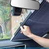 Car Windshield Sunshade Curtain Retractable Set Front Rear Window Sun Shade Protector UV Reflective Film Auto Sun Visor Covers