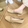 2025 New Spring and Autumn Evening Evening Breeze Gentle Flat-bottomed Grandma Laden Shoes Mary Jane Fairy with Skirt Small Leather Single Shoes Girl
