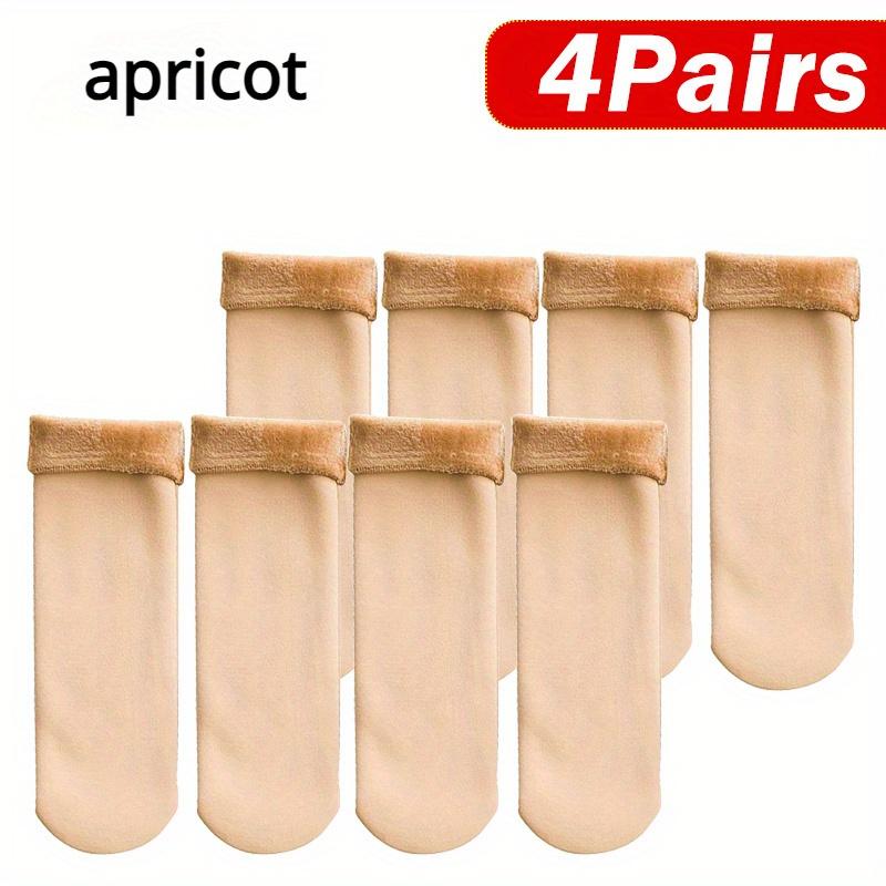 Pairs 4 Socks With Snow Plush Lined Thickened Warm Floor Socks Winter Cold Cold Warm Socks