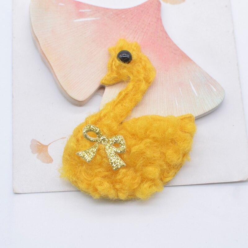 6 шт., плюшевые аппликации в виде лебедя, скрапбукинг, сделай сам, наклейки, нашивки с плоской задней частью, украшения, аксессуары