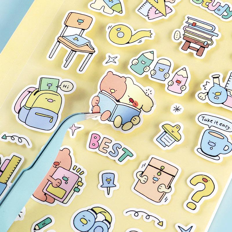 Synthetic Paper Stickers for K-pop Style Cute Hand Account DIY Phone Case Stickers