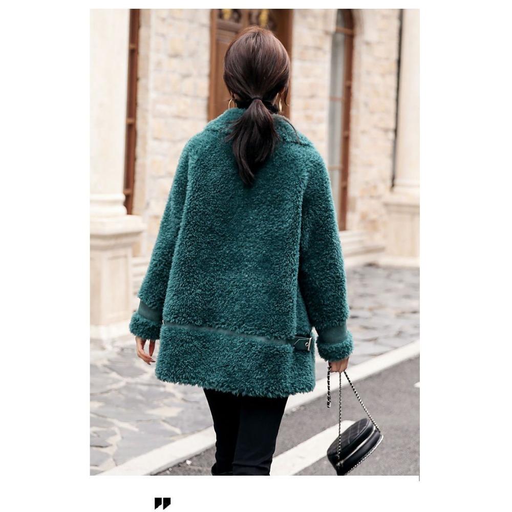 Новое пальто из натуральной овчины и овчины, кожаное и меховое, женское пальто из зернистой овчины