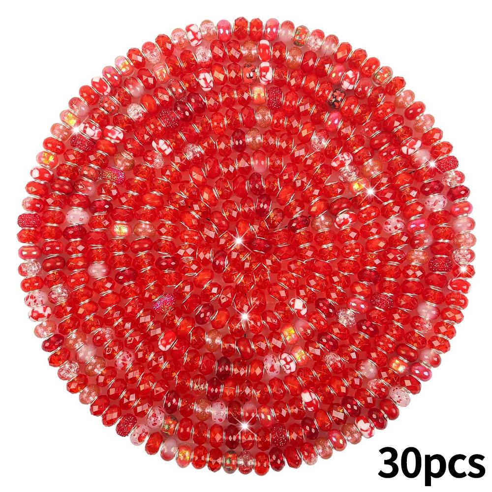 30/50/100 смоляных бусин европейского стиля с крупным отверстием, разделительные бусины для изготовления ювелирных изделий, различные россыпные и цветные европейские крупные бусины