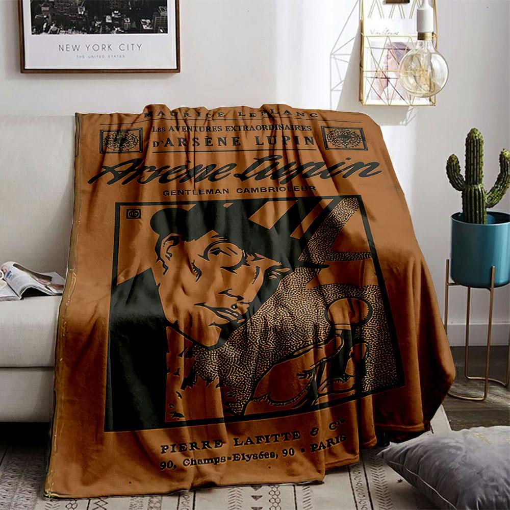 Arsène Lupin Vintage Design for all seasons blanket lunch break throw gift