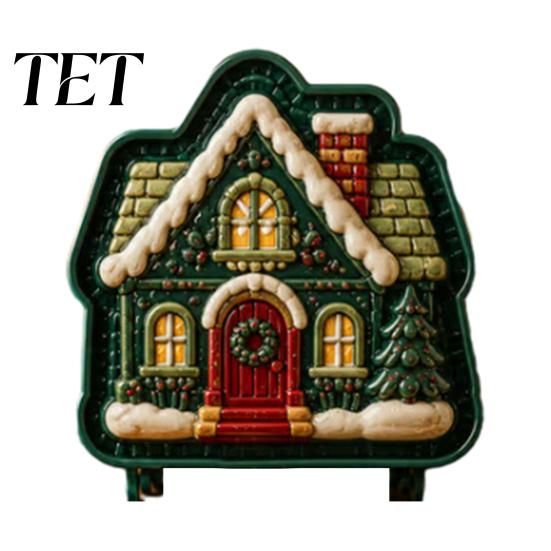 Nonstick Pastry Press Christmas Mini Pie Mold for Hand Pies, Holiday Gingerbread Man House Santa Claus Decorative Stampers Baking Tools Dough Cookies,