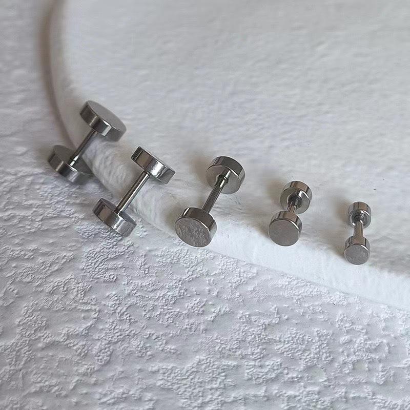 Серьги-гвоздики из нержавеющей стали - Круглые диски в хип-хоп стиле для мужчин