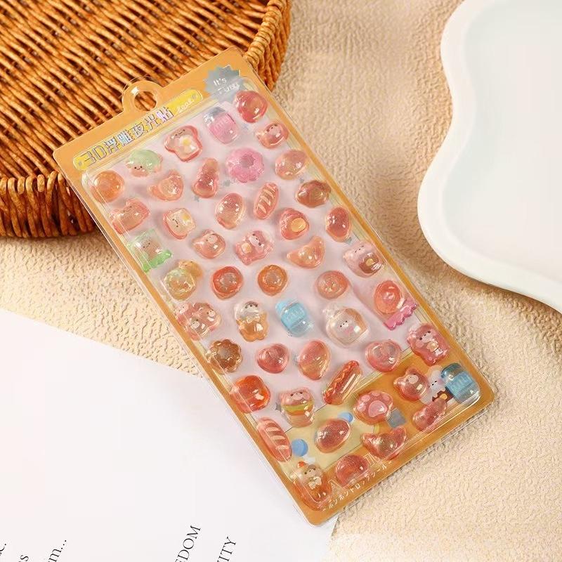 Cartoon 3D Floating Fun Stickers Crystal Diamond Children's Decorative Stickers 3D Stickers Cute Relief Stickers for Girls