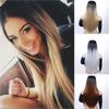 Black Blue Gray Red Yellow Ombre Color Long Straight Wigs Natural Middle Part For Women Heat Resistant Colored Hair