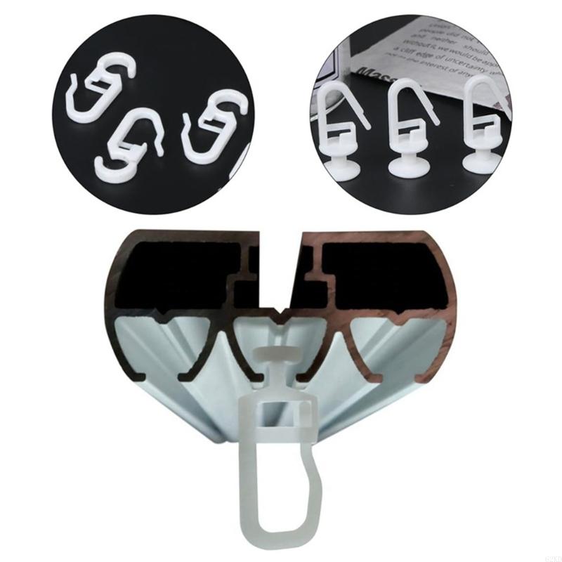 Комплект для установки штор 62KD с 50 белыми глайдерами для карниза, складным крючком и 50 S-крючками для домашнего декора