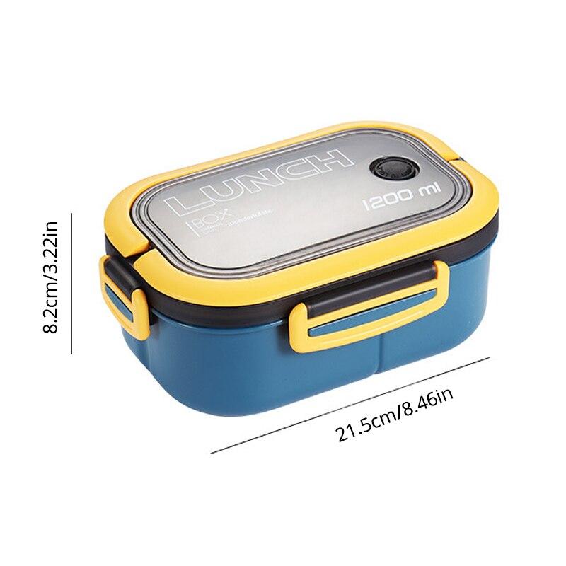1200ml Double-layer Lunch Box Portable Compartment Fruit Food Box Microwave Lunch Box With Fork And Spoon Picnic Fresh Box