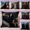 Чехол на подушку V-Vampire D-Diaries Натуральный льняной наволочка Двусторонний принт Декоративная наволочка для дивана Домашний декор Подарок