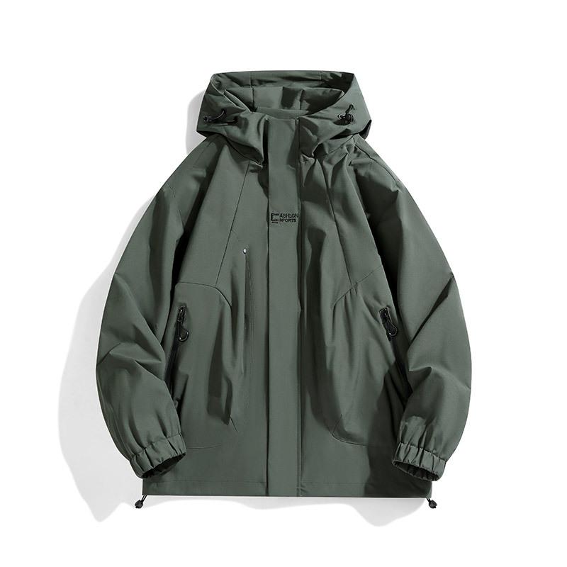 Spring and Autumn Mountain Style Waterproof and Windproof Hooded Jackets for Men and Women, Casual and Versatile Outdoor Wear Trendy Jackets