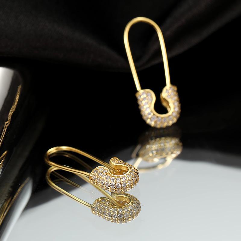 Серьги-скрепки Banyan Tree S925 из серебра в корейском стиле с бриллиантами - модные персонализированные украшения для женщин