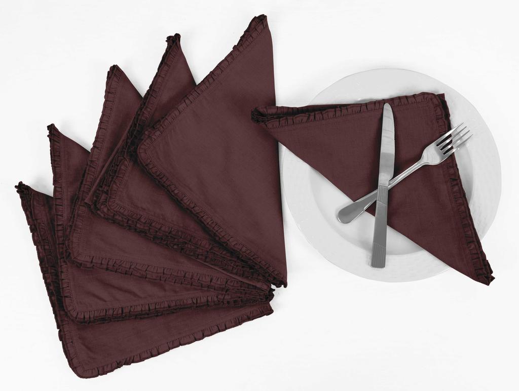 Vargottam Черный сплошной домашний декор повседневные моющиеся салфетки с оборками для обеденного стола - упаковка