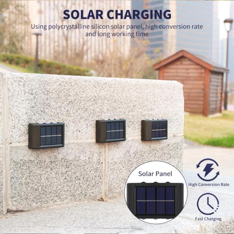 6 LED Solar Wall Lamp Outdoor Waterproof Balcony Wall Lights for Courtyard Street Landscape Garden Decor Lamp Solar Outdoor Wall Lamp