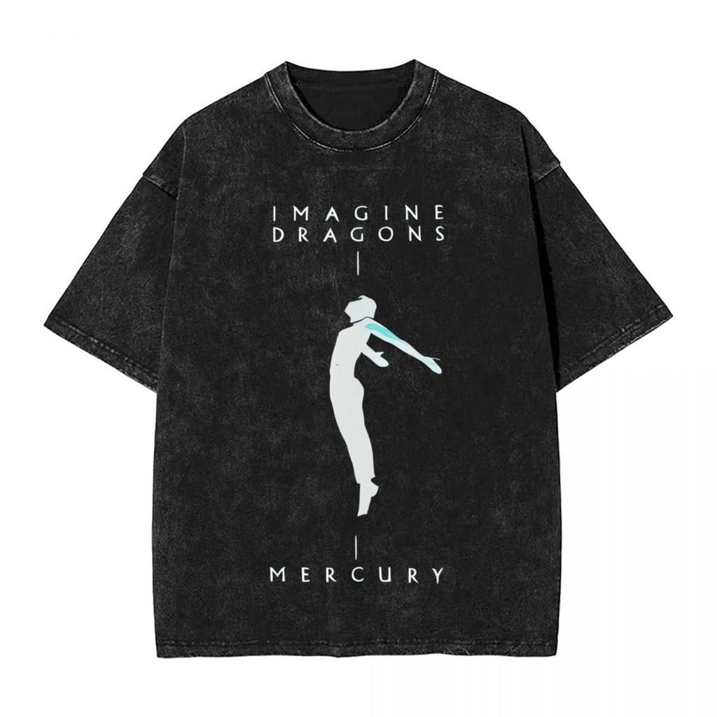 Harajuku Cotton Oversized TshirtMen Short Sleeve TeesImagine Dragons Summer Loose Washed Tops TShirt