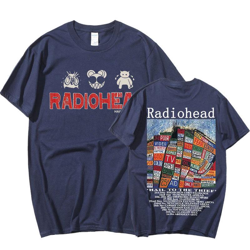 Футболка Radiohead Vintage Print, мужская, свободного покроя, 100% хлопок, унисекс, футболки, хип-хоп, Hail To The Thief, музыкальный альбом