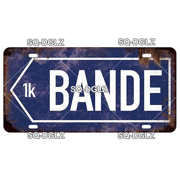 SQ-DGLZ Paris Bangde Road License Plate Warning Tin Sign State Wall Decoration Metal Sign Home Decor Painting Plaques Art Poster