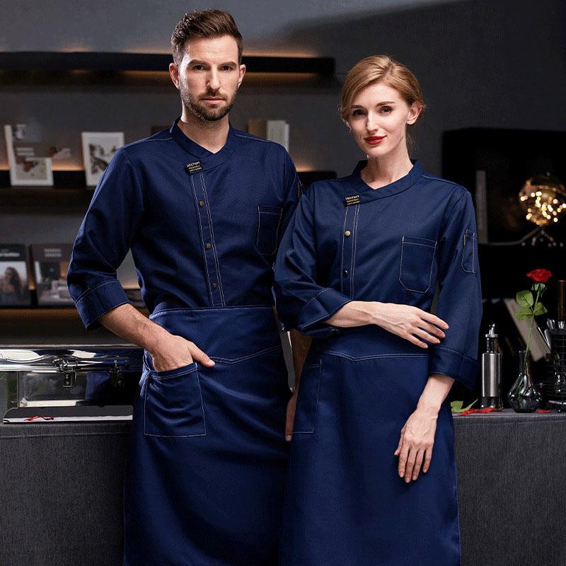Men and Women Fashion Canteen Restaurant Hotel Chef Work Clothes Long Sleeve Double Breasted Chef Jacket
