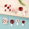 24pcs Wine Red Press on Toe Nails Kit Cute Cherry Square False Toe Nails for DIY At-Home Manicure Kit