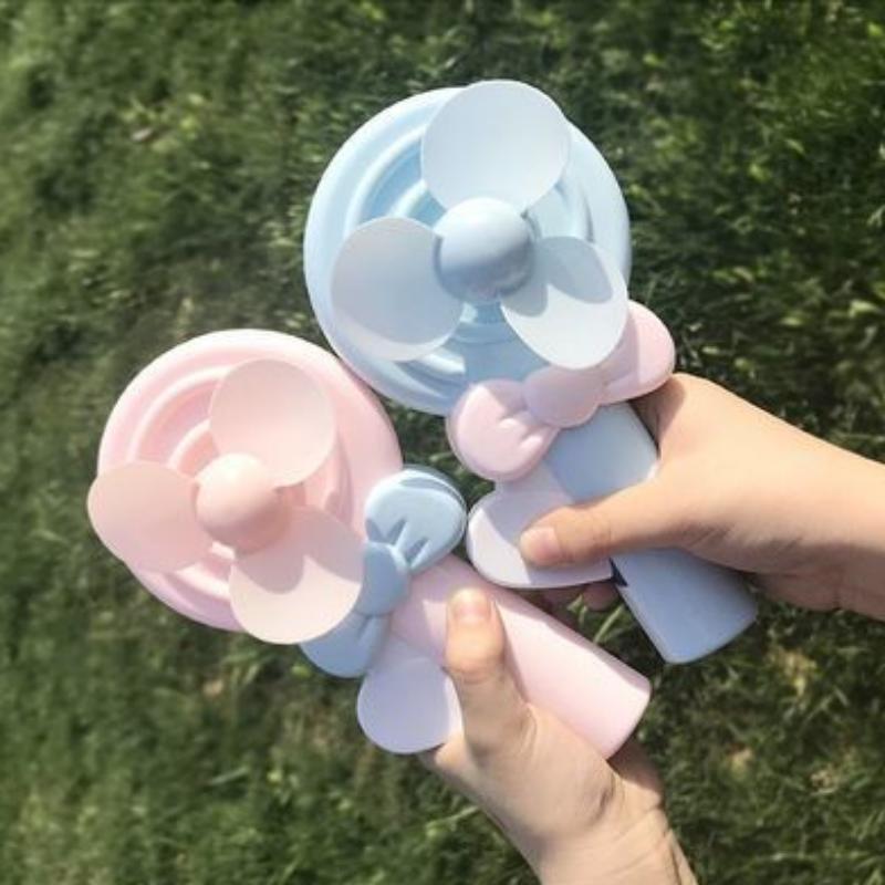 Мультяшный ручной мини-вентилятор Lollipop для детей - розовый, сезонный, ручной, управляемый давлением, веселый и игривый подарок