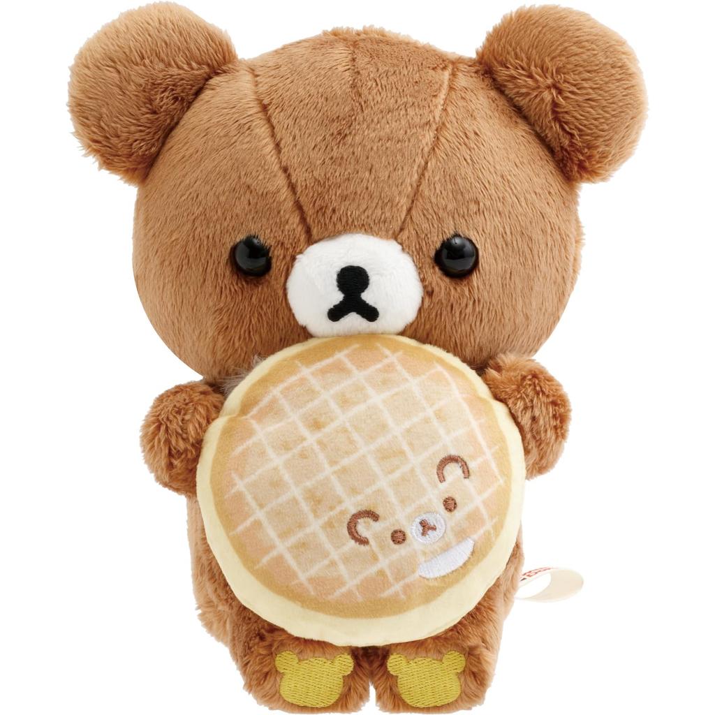 San-X Rilakkuma "Rilakkuma X Mister Donut" Donut Rolling Plush Toy, Chairoikoguma (Angel Cream), MV27401, H150 X W140 X D110mm