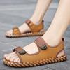 Genuine Leather Sandals Men Summer New Outdoor Non-slip Beach Shoes Walking Treking Casual Shoes Hiking Slippers Big Size 46