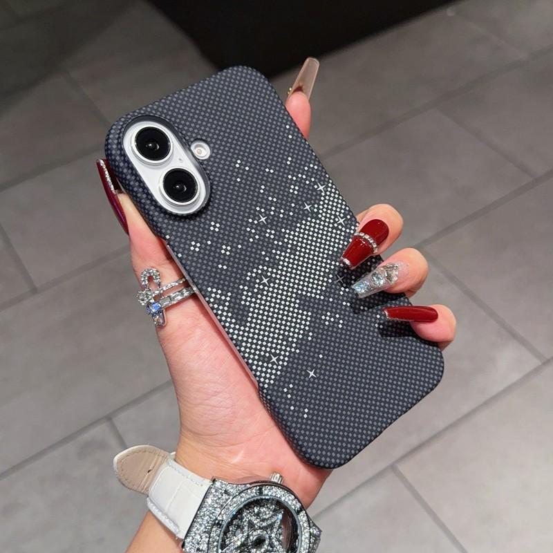 Кевларовый рисунок подходит для iPhone16 полуоблегающий магнитный чехол для мобильного телефона Apple 15 полый кнопка 14 противоударный PC чехол 13