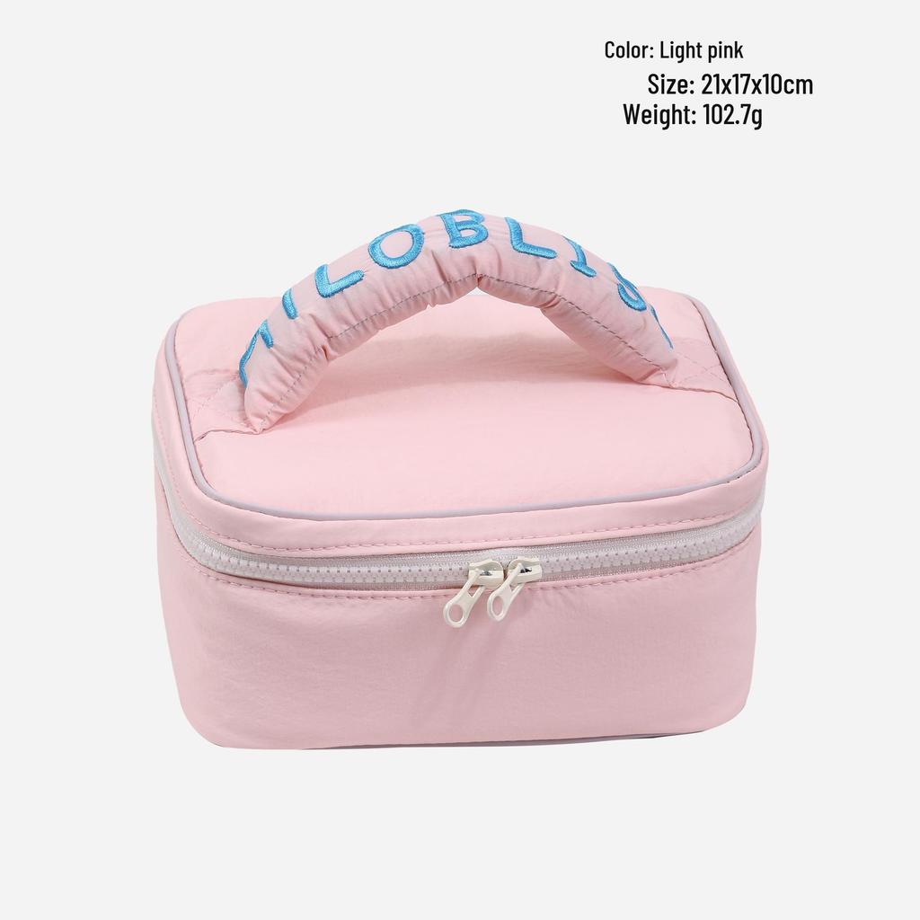 Korean Style Pastel Cotton-Filled Handbag Cosmetic & Travel Wash Bag