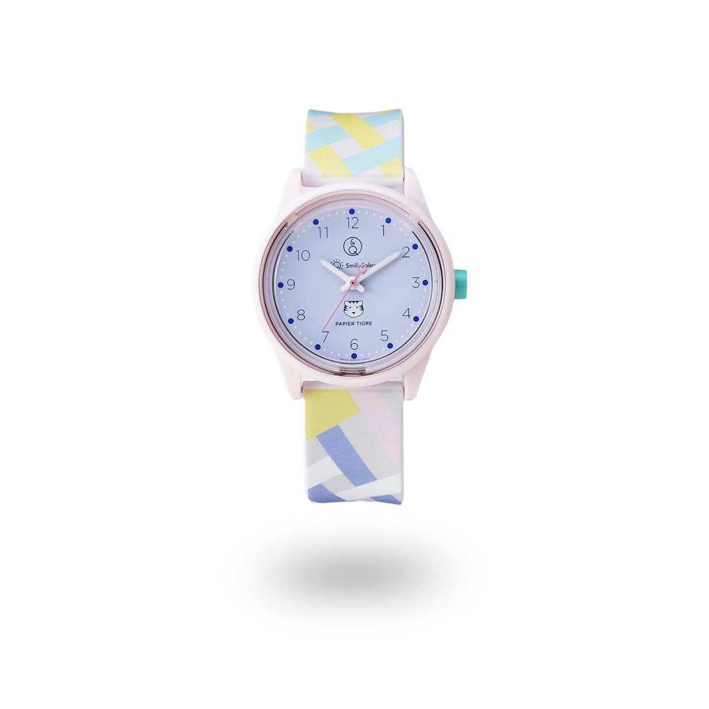 Аналоговые часы Citizen Smile Solar с водонепроницаемым уретановым ремешком PAPIER TIGRE COLLABORATION LE ROSE Q&Q, ЧАСЫ, (Размер M)