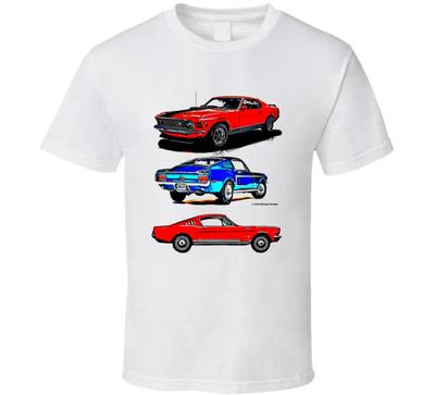 Мустанги Fastback! 1965 1968 1970 Мускул-кар Подарок Футболка
