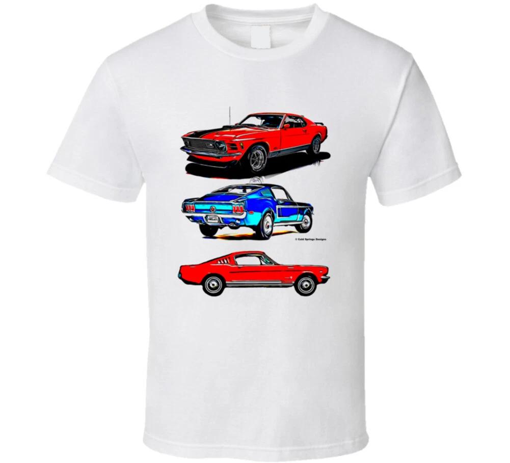 Мустанги Fastback! 1965 1968 1970 Мускул-кар Подарок Футболка