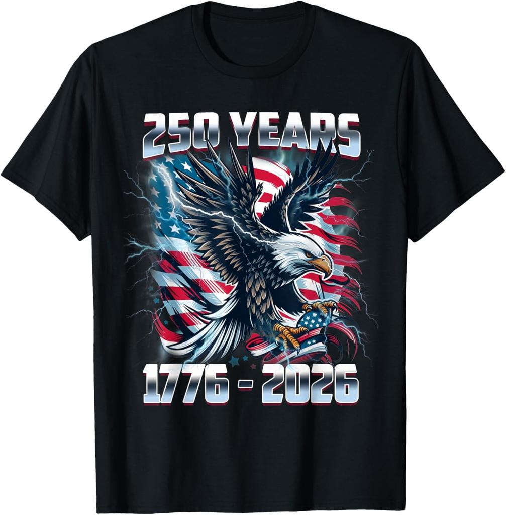 Eagle and Flag 250 Years 1776 2026 250th Birthday Party T-Shirt