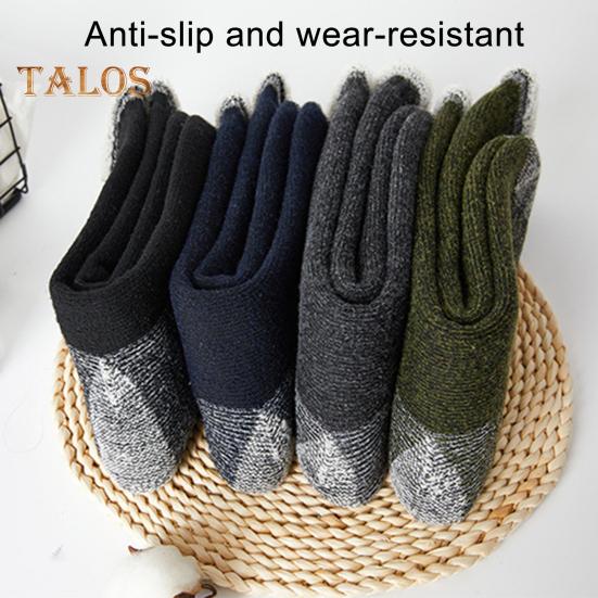 1 пара зимних носков унисекс, шерстяные носки средней длины для походов, спорта, машинной стирки, влагоотводящие, сохраняющие тепло, нескользящие, повседневные чулки